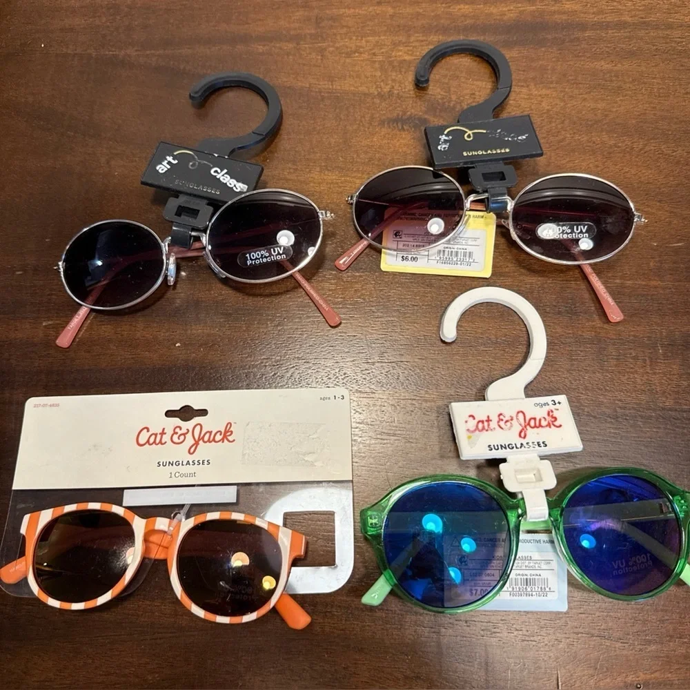 Child Boys Girls Sunglasses Lot of 4 Assorted Cat & Jack Art Class